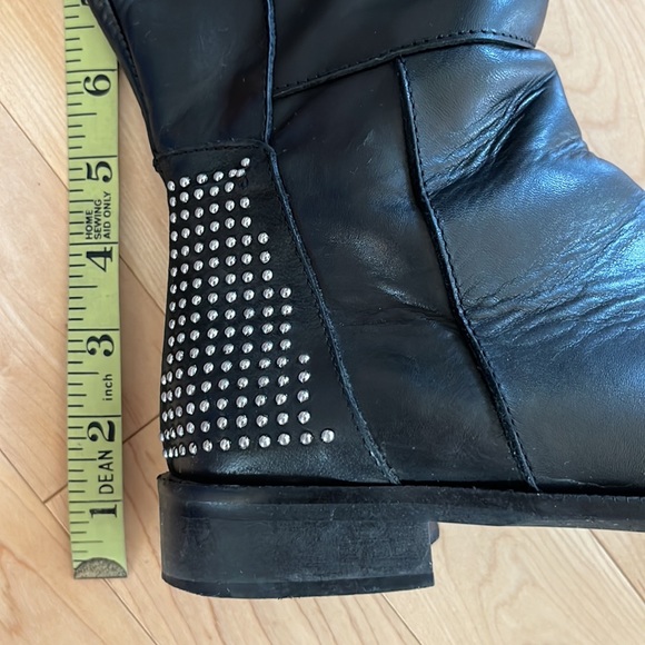 Black Leather winter boots, made in Italy, women EU size 37 US size 6, 6.5 - Picture 6 of 7